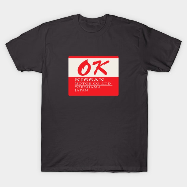 Nissan OK Export Sticker T-Shirt by Teephemera